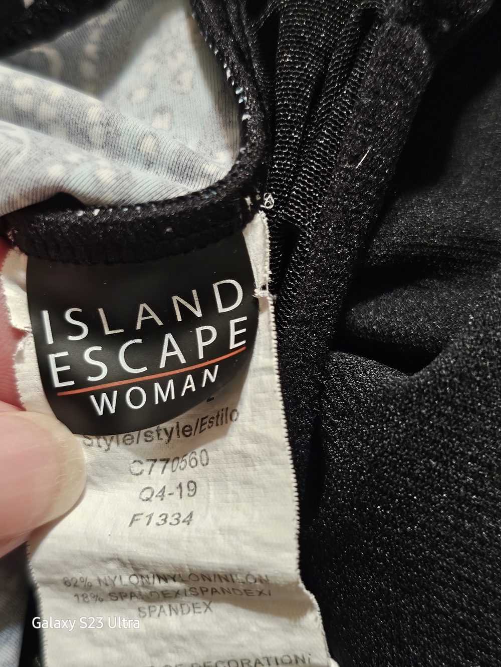 Island Escape Plus Size Printed 3-Tiered Tankini Black Multi 22W - Picture 5 of 5